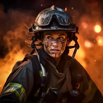 Female firefighter in action during a training exercise. - Image 2