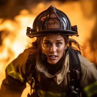 Female firefighter in action during a training exercise. - Image 3