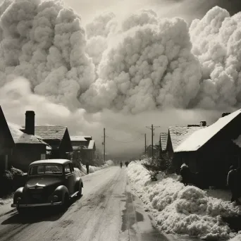 Massive hailstorm pelting down on a suburban neighborhood, damaging cars and houses - Image 3