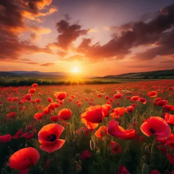 Poppy field sunset - Image 2