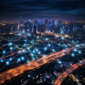 Vibrant Smart City at Night