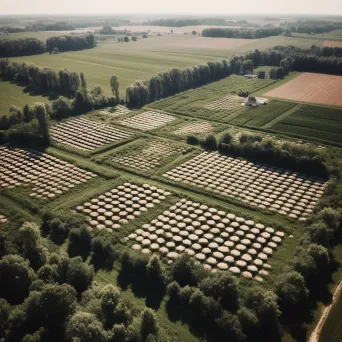 Aerial view of a plantation with fields forming a checkerboard pattern - Image 4