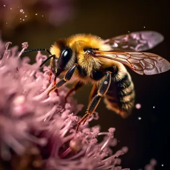 Bumblebee collecting nectar from a flower in close-up - Image 2