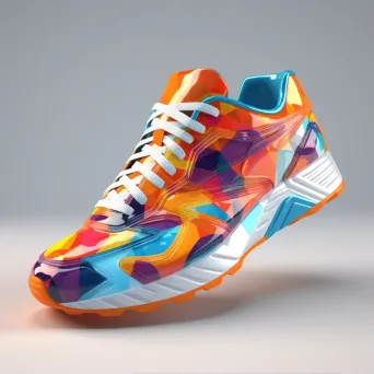 Pop Art Athletic Shoes in Action