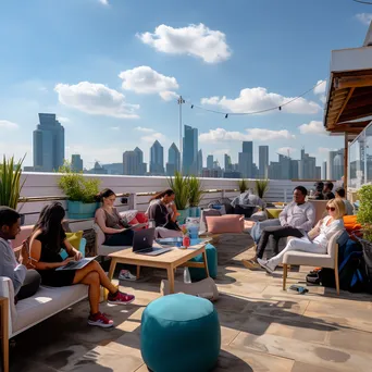 Rooftop Co-Working with Skyline View