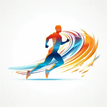 Fitness center logo with dynamic runner silhouette - Image 2