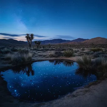 Desert spring reflecting a starry sky - Image 3