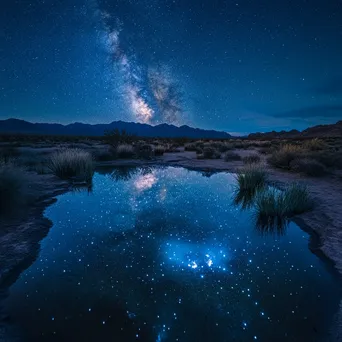 Desert spring reflecting a starry sky - Image 4