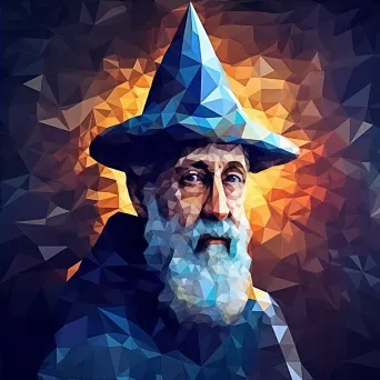 Low poly sorcerer in a mystical glow - Image 4