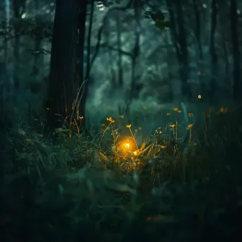 Glowing firefly in dark forest - Image 2