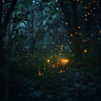 Glowing firefly in dark forest - Image 4