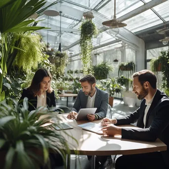 Project managers discussing in a modern workspace - Image 1