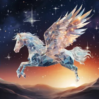 Celestial Low Poly Pegasus