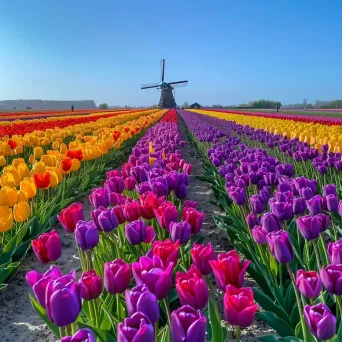 Colorful tulip fields in full bloom during springtime - Image 2