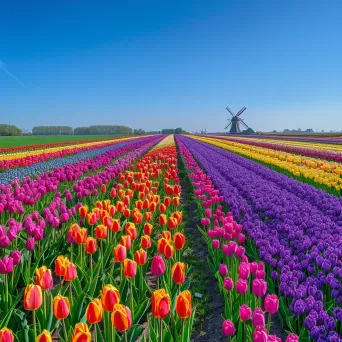 Vibrant Tulip Fields in Spring