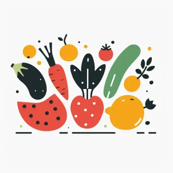 Farmers market logo with fresh fruits and vegetables - Image 4