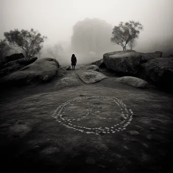 Sacred Aboriginal site with ancient rock paintings in Australia - Image 4