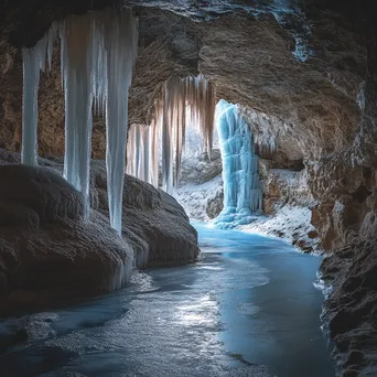 Ice cave with frozen formations - Image 3