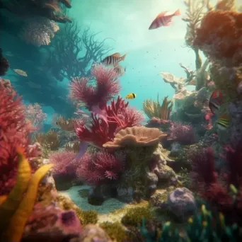 Tranquil coral reef garden with seahorses, taken with a RED Komodo 6K. - Image 2