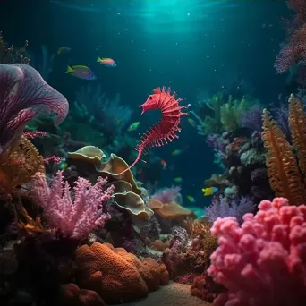 Tranquil coral reef garden with seahorses, taken with a RED Komodo 6K. - Image 3