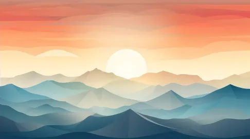 Sunrise Mountain Range in Low Poly