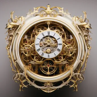 Opulent Rococo-styled time machine with intricate gold detailing - Image 1