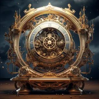 Opulent Rococo-styled time machine with intricate gold detailing - Image 4