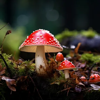 Whimsical fly agaric mushrooms in the forest - Image 4