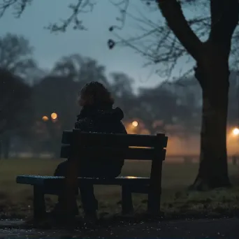 Person alone on bench looking distressed for mental health awareness - Image 1