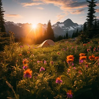 Campsite in Alpine Meadow