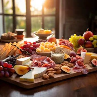 Charcuterie board with cheeses and meats - Image 2