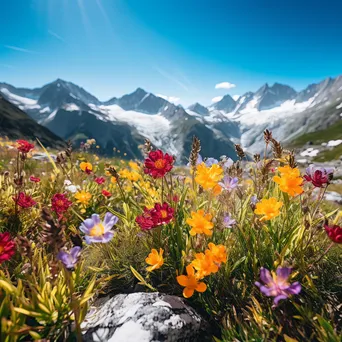 Colorful wildflowers blooming in the mountains - Image 1