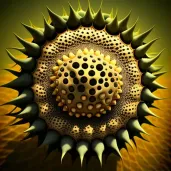 Sunflower head with geometric seed pattern - Image 1