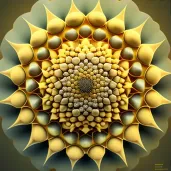 Sunflower head with geometric seed pattern - Image 3