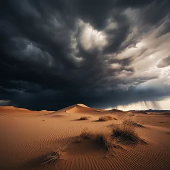 Storm clouds over golden desert sand dunes - Image 3