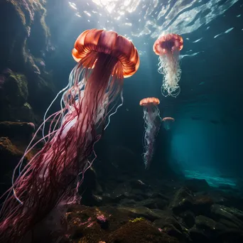 Majestic Underwater Jellyfish Scene