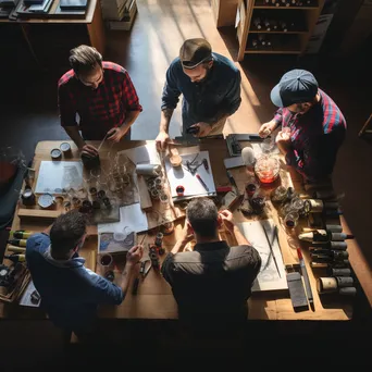 Winemakers collaborating on wine blending - Image 1