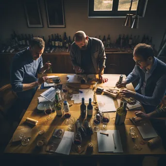 Winemakers Collaborating on Blending Techniques