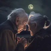 Elderly couple dancing under the moonlight - Image 2