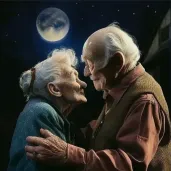 Elderly couple dancing under the moonlight - Image 3