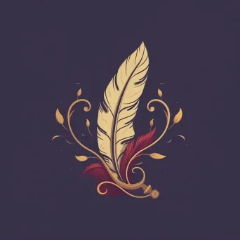 Sophisticated quill pen logo design in burgundy and gold - Image 3