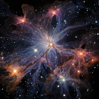 Cluster of distant galaxies in a cosmic web with intricate patterns - Image 1