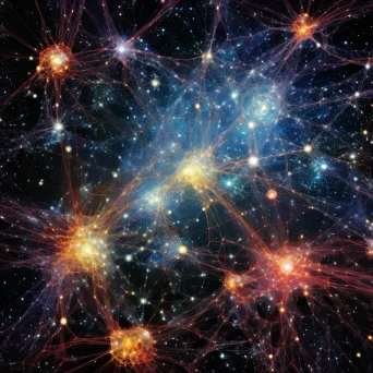 Cluster of distant galaxies in a cosmic web with intricate patterns - Image 2