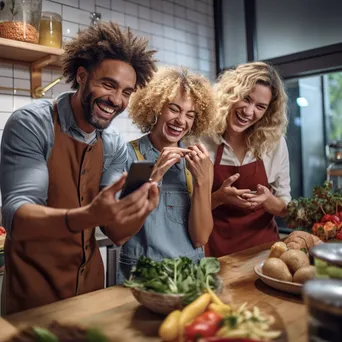 Friends Cooking Healthy Meals Together