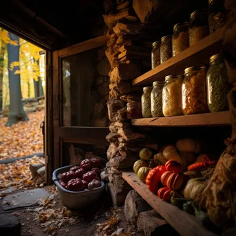 Rustic Root Cellar in Autumn