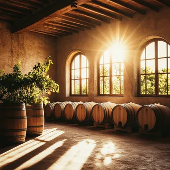 Interior of a Rustic Winery