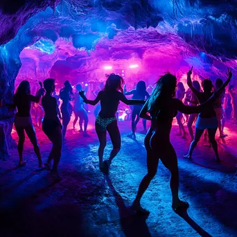 Underground club scene illuminated with neon colors - Image 1