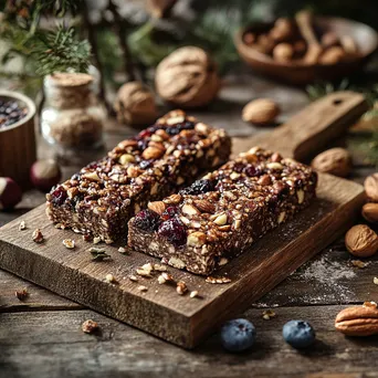 Homemade energy bars made from nuts and dried fruits - Image 1