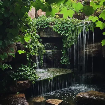 Grotto with vines and stream - Image 1