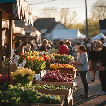 Locals shopping at a farmer